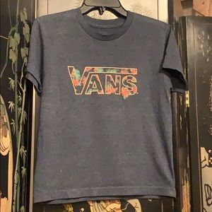 grayish blue Vans crop top t-shirt